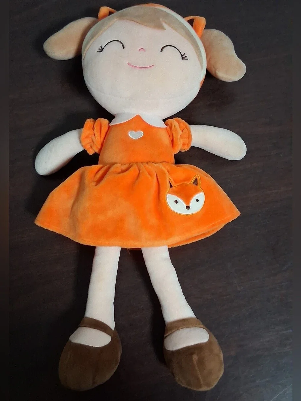 Gloveleya Orange Fox Dress Plush Doll - Kids Toy